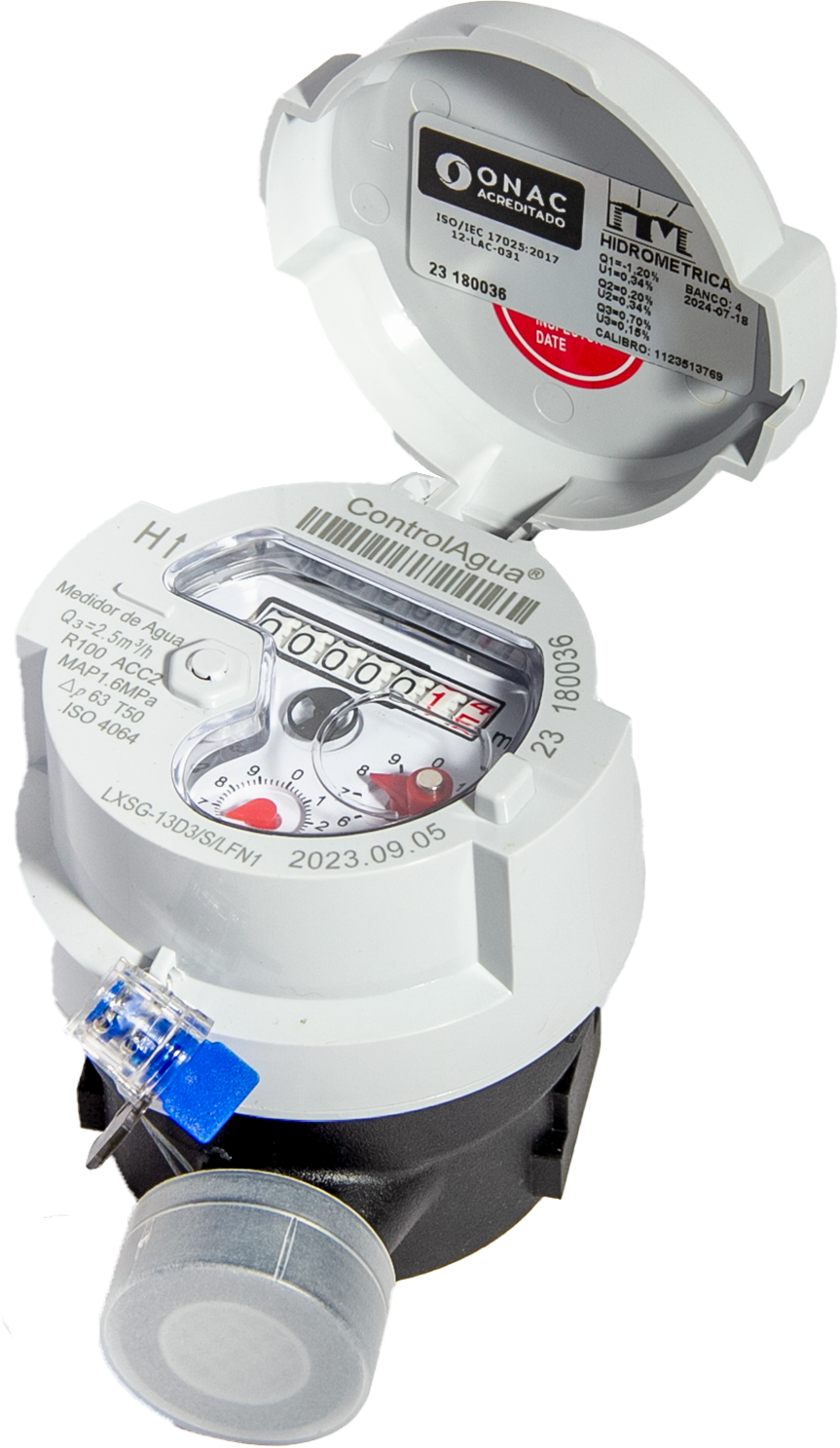 Medidor De Velocidad Chorro Unico Transmisión Magnética De 1/2"R100 Cuerpo Plástico