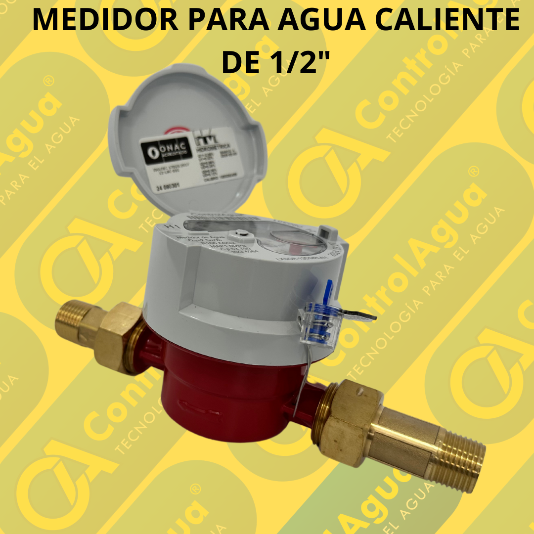 MEDIDOR DE AGUA CALIENTE CUERPO EN BRONCE DE 1/2" R160 MAGNETICO