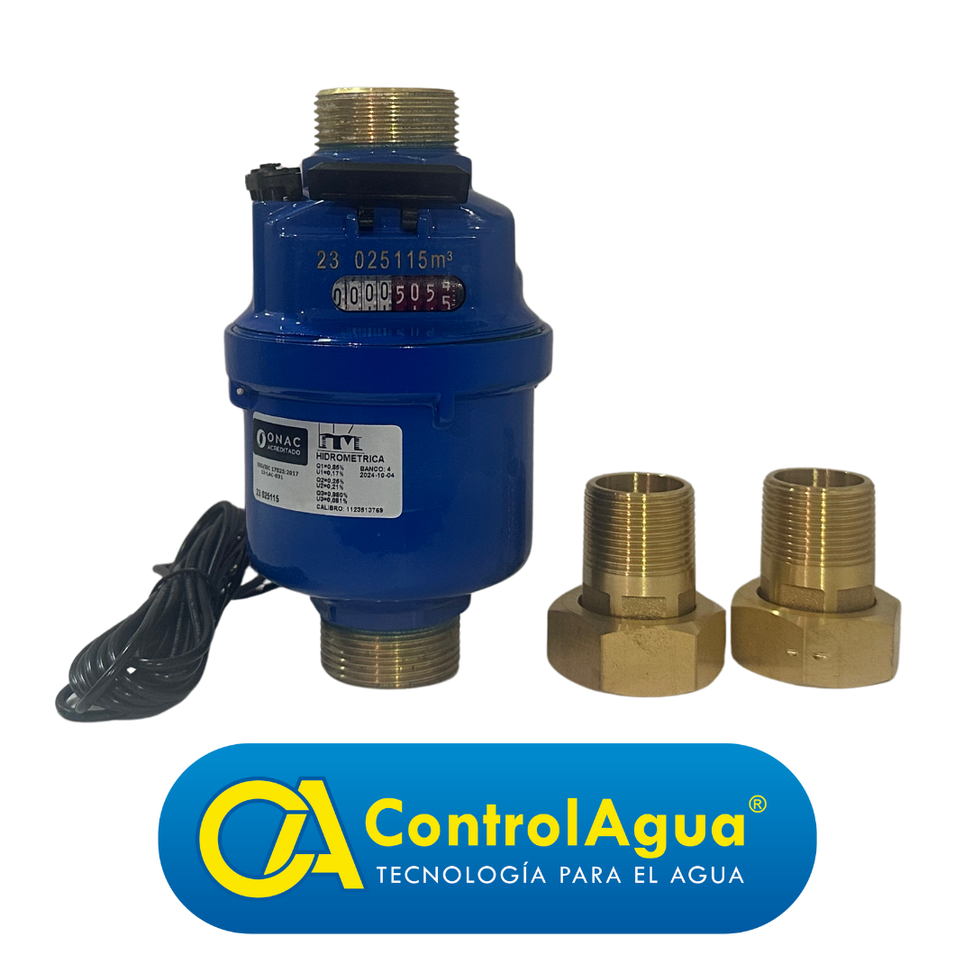 Medidor Tipo Volumétrico Transmisión Mecánica Cuerpo En Bronce Pre Equipado Y Calibrado Equipado Para Emisión De Pulsos