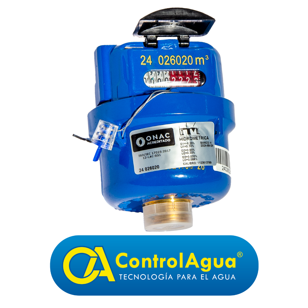 Medidor De Agua Tipo Volumetrico R200 De 1/2" Cuerpo En Bronce Calibrado