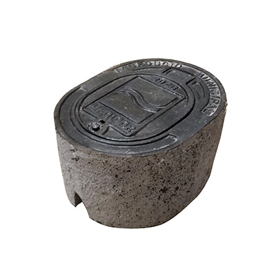 CAJILLA EN CONCRETO PARA MEDIDOR TAPA EN HIERRO FUNDIDO TIPO EMPO PARA MUNICIPIO (Sobre Pedido)