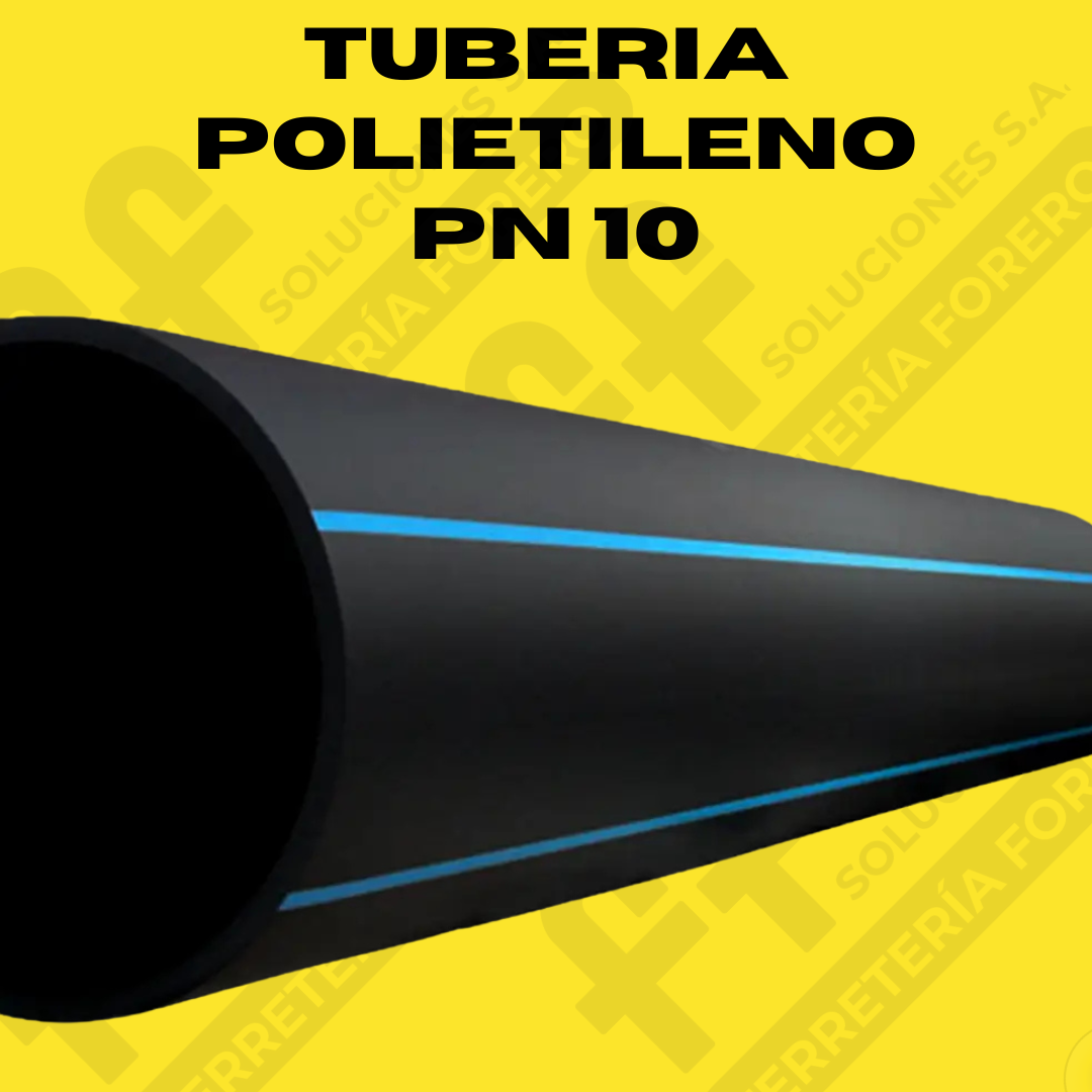 TUBERIA EN POLIETILENO PE 100 PN 10 RDE 17 DE 145 PSI NEGRO LINEA AZUL
