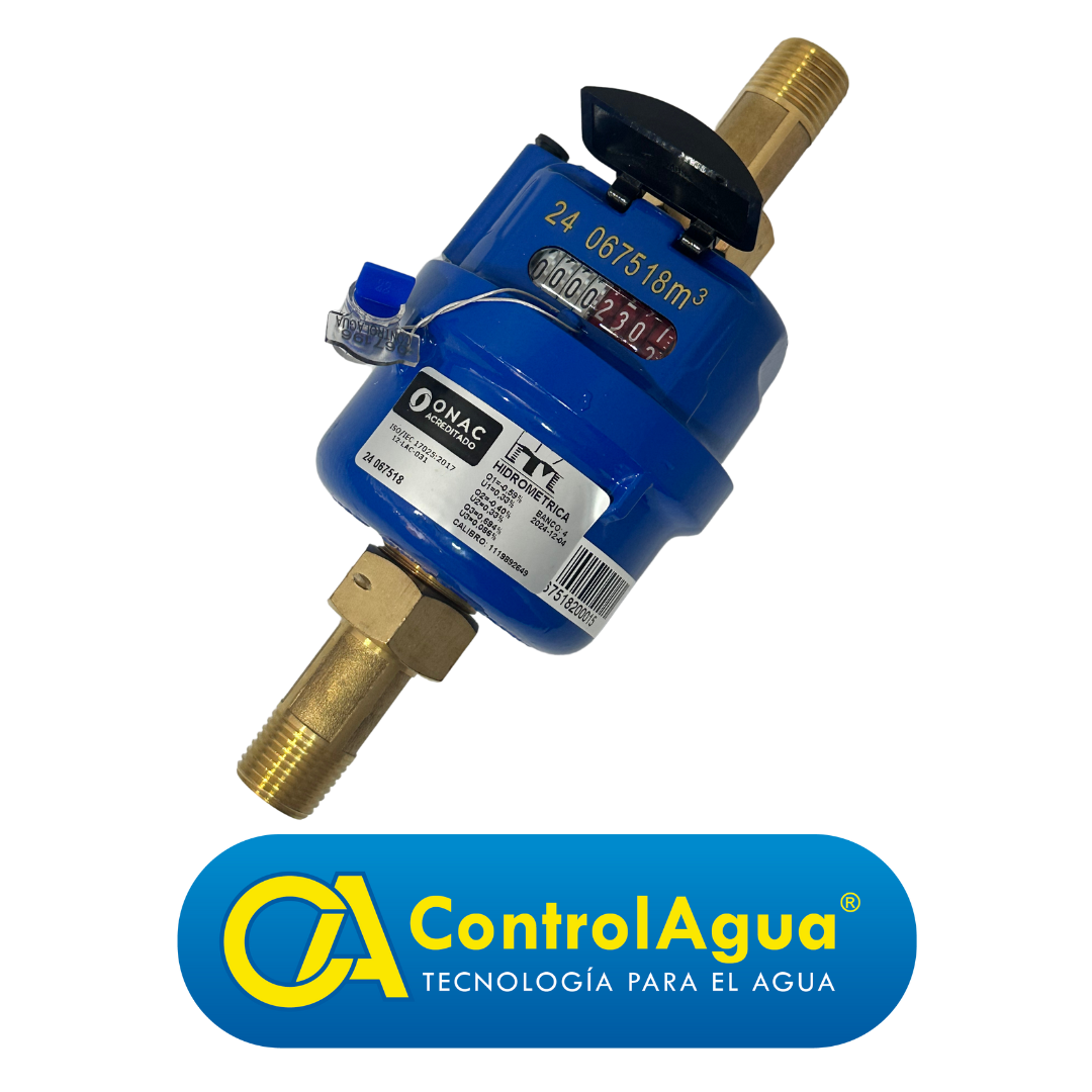 Medidor De Agua Tipo Volumetrico R200 De 1/2" Cuerpo En Bronce Calibrado