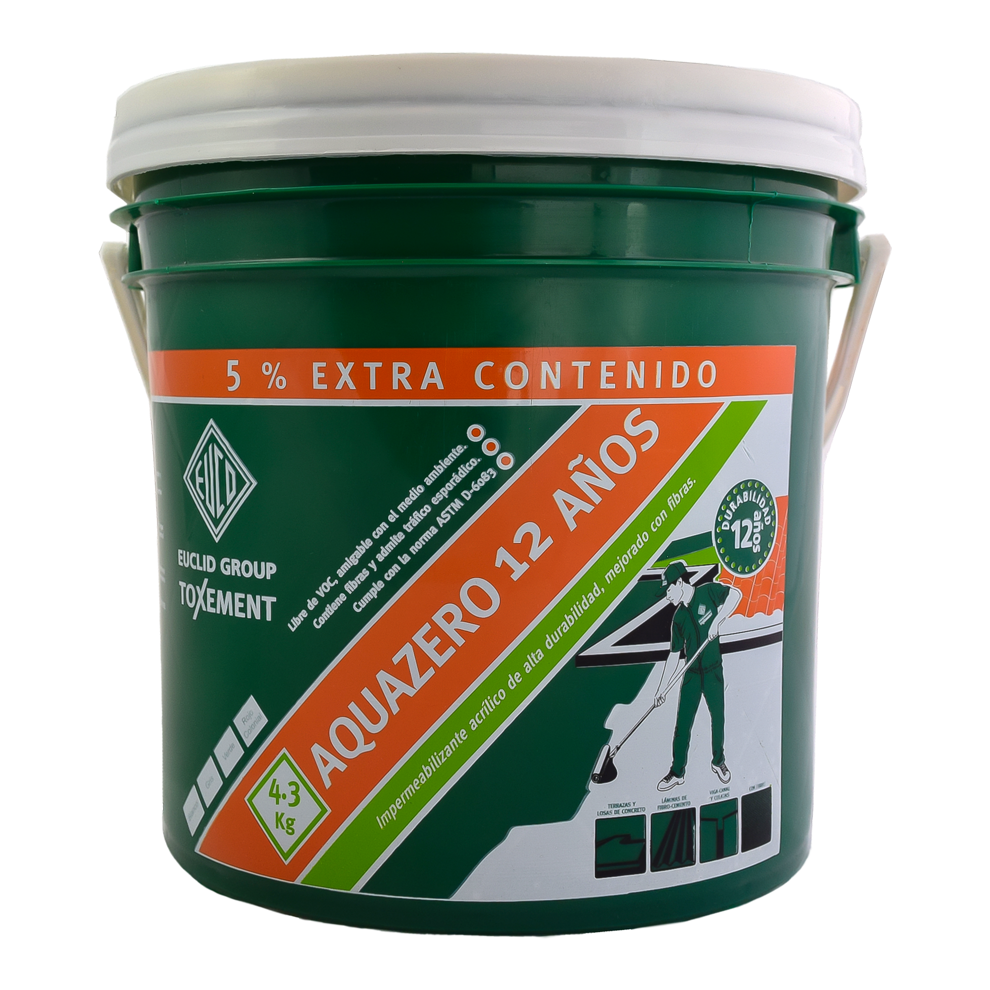 AQUAZERO 8 AÑOS GRIS Impermeabilizante acrílico de buena durabilidad, mejorado con fibras, ADITIVOS, IMPERMEABILIZANTES DE PLACAS Y CUBIERTAS. TOXEMENT, FF SOLUCIONES S.A. - FERRETERIA FORERO S.A. ferreterías Paloquemado Bogotá